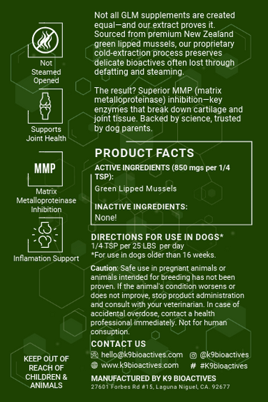 Green Lipped Mussel Supplement for Dogs